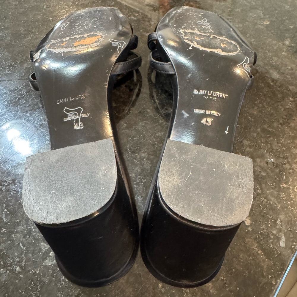 Saint Laurent Black Rhinestone Heels - Picture 6 of 10